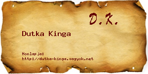 Dutka Kinga névjegykártya